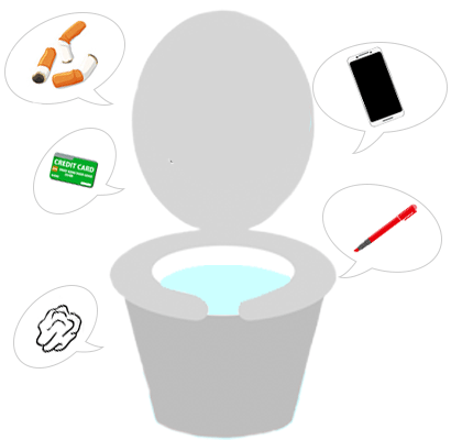 便器内またはトイレ排水管内に固形物（異物）がとどまっているためのトイレつまり