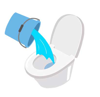 バケツでトイレ便器洗浄をする方法